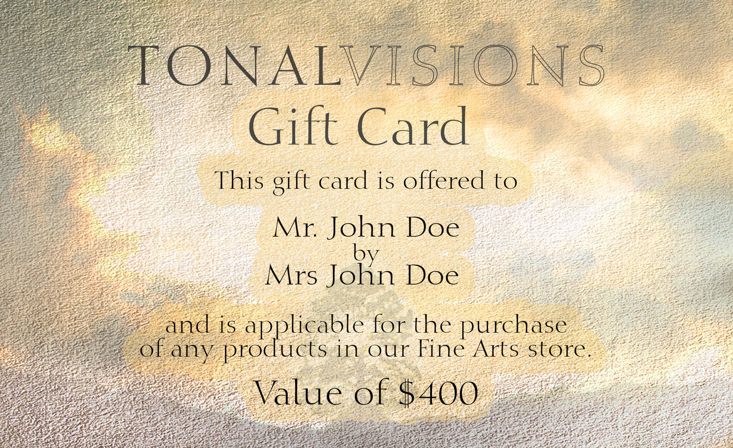 Tonal Visions Gift Card